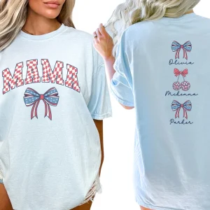 Custom American Mama Shirt with Names 7