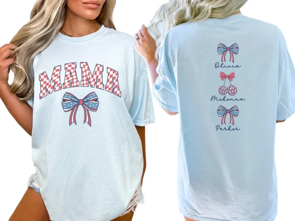 Custom American Mama Shirt with Names 7