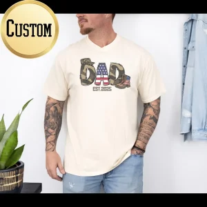 Custom Army Dad T-Shirt, 4th of July Dad Shirt, Father Day Army Dad Tee, Homecoming Gift, Military Dad Shirt, Fathers Day Gift