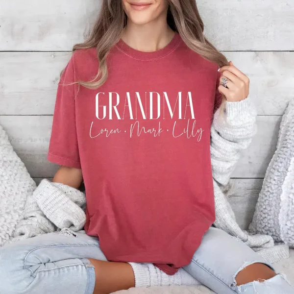 Custom Grandma T shirt 4