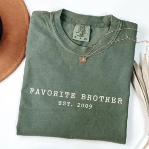 Favorite Brother T-Shirt, Custom EST, Cool Brothers Club Shirt, Brother Birthday Gift, Best Brother Shirt, Shirt for Brother