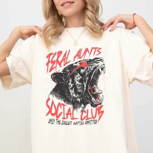 Feral Aunt T-Shirt, Feral Auntie Shirt Pregnancy Reveal Gift, Weirdcore Clothing, In MY Aunt Era Baby Announcement
