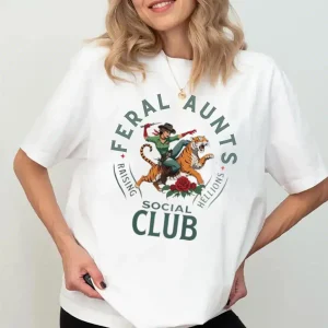 Feral Aunt Social Club, Pregnancy Reveal to Sister Auntie T-Shirt Cool Aunt, Retro Aunt Shirt, Pregnancy Annoucement, New Aunt, Sister Gift