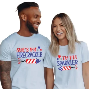 Firecracker Couples 4th of July Shirts 1