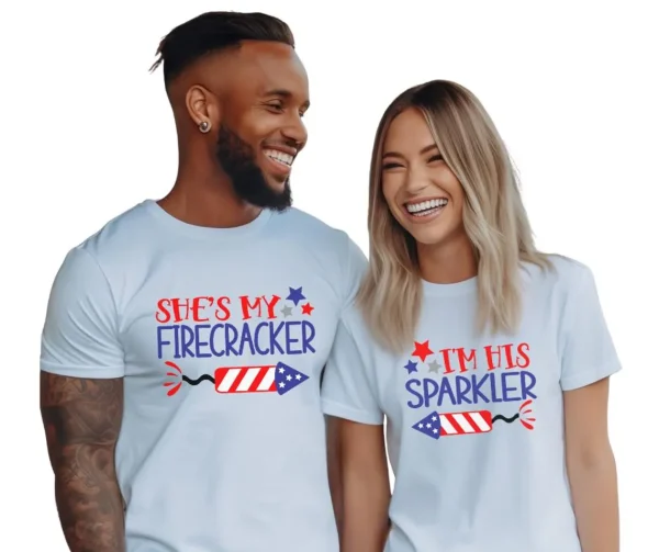 Firecracker Couples 4th of July Shirts 1