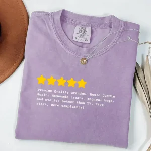 Five Star Grandma T-Shirt, Funny Grandma, Mother's Day Funny Gift for Grandma, Grandma Birthday Gifts from Grandchildren