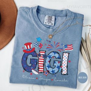 Gigi 4th Of July T-Shirt, Personalized Gigi Shirt, American Flag Shirt, Independence Day Grandma Gift Idea, Fourth Of July Shirt, Gigi Tee