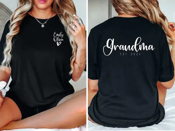 Grandma Est Date T Shirt 1