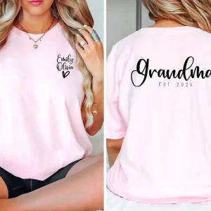 Grandma Est Date T-Shirt, Personalized Grandma T-shirt, Cool Grandma Shirt, Mother's Day Gift, Custom Grandma Shirt, Gift for Grandma