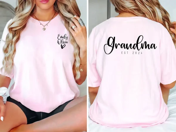 Grandma Est Date T Shirt 2