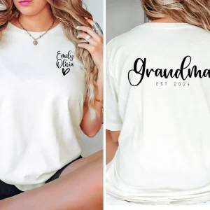 Grandma Est Date T Shirt 3