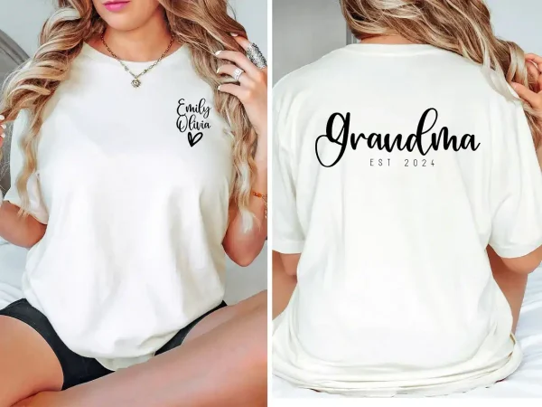 Grandma Est Date T Shirt 3