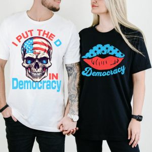 Matching July 4th Couple Shirts – His & Hers Patriotic Flag Tees – Independence Day Gift for Husband & Wife