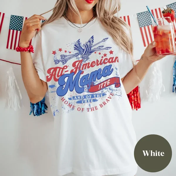 July 4th Shirt USA Mama Shirt 1