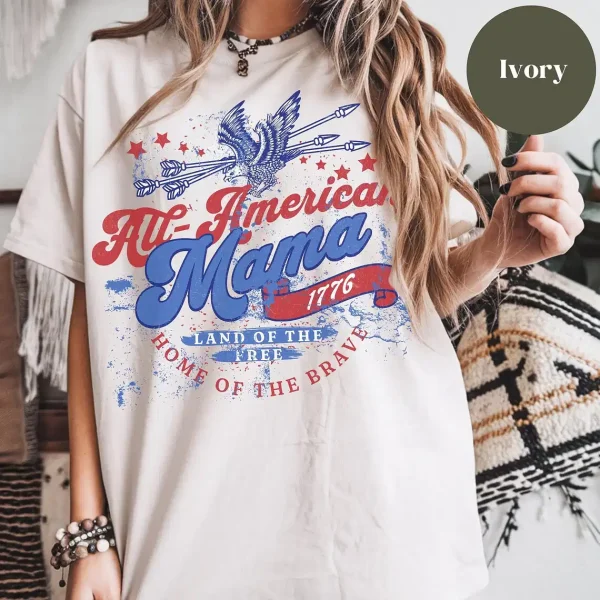 July 4th Shirt USA Mama Shirt 3