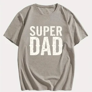MenS SUPER DAD Graphic Tee Casual Black Short Sleeve T Shirt with White Text Perfect for Summer Everyday Tshirt Playful Text Design Comfortable Fit Dad Tshirt 2