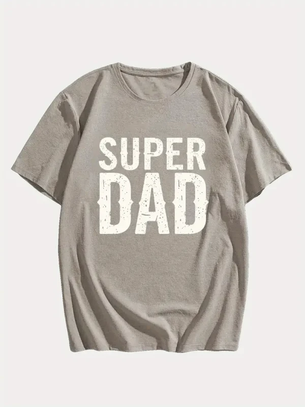 MenS SUPER DAD Graphic Tee Casual Black Short Sleeve T Shirt with White Text Perfect for Summer Everyday Tshirt Playful Text Design Comfortable Fit Dad Tshirt 2