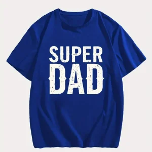 MenS SUPER DAD Graphic Tee Casual Black Short Sleeve T Shirt with White Text Perfect for Summer Everyday Tshirt Playful Text Design Comfortable Fit Dad Tshirt 3