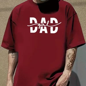 Men's Casual Short Sleeve T-Shirt, DAD Graphic Print, Summer Streetwear & Everyday Essential, Machine Washable, Everyday Casual
