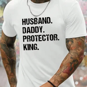 Mens Short Sleeve T Shirt with Husband Daddy 2