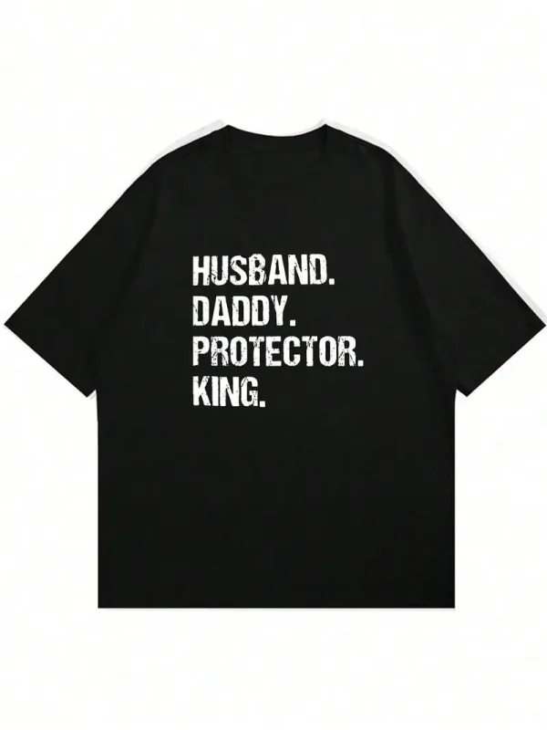 Mens Short Sleeve T Shirt with Husband Daddy 3