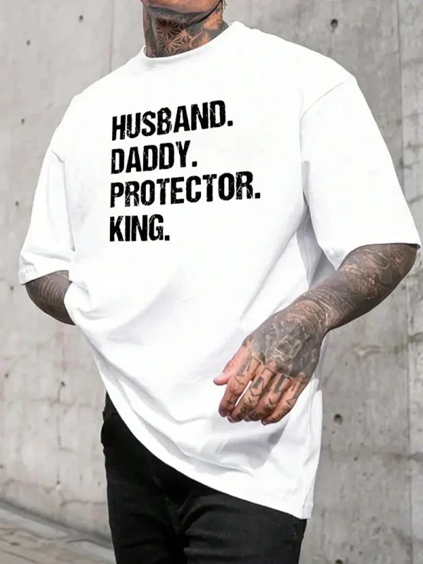 Mens Short Sleeve T Shirt with Husband Daddy 4