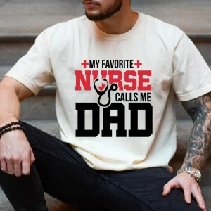 Nurse Dad T-Shirt, American Flag Nurse Dad Tee, Father’s Day Gift For Nurse Dad, Nurse's Husband Gift, Gift For Dad