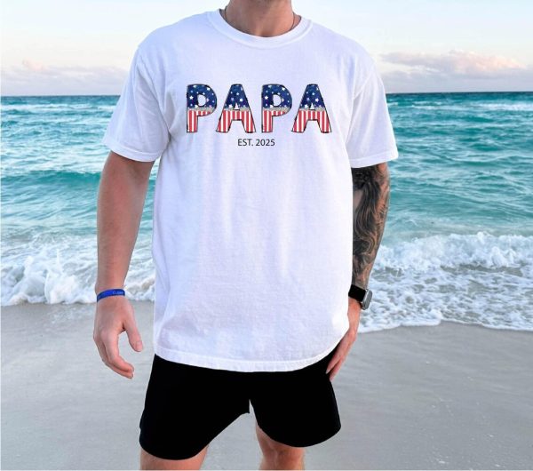 Papa American Flag Shirt 1
