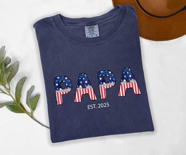 Papa American Flag Shirt 2