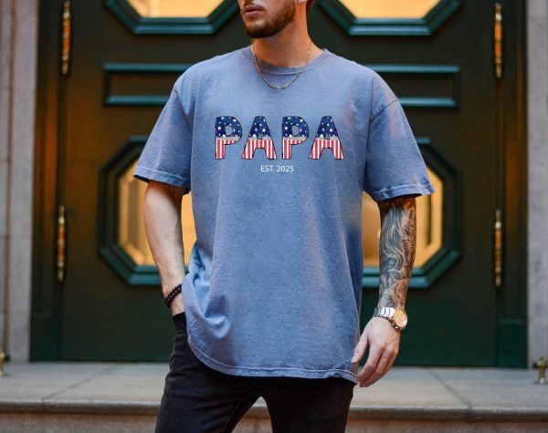 Papa American Flag Shirt 4
