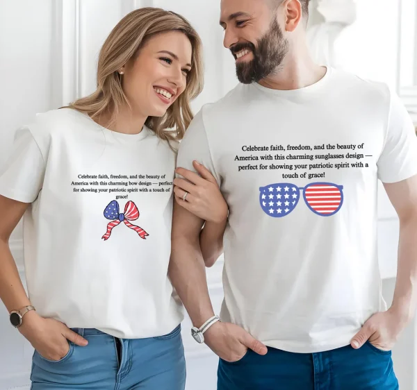 Patriotic 4th of July Couple Shirts 2