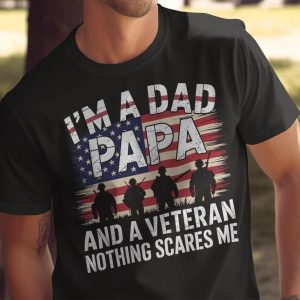 Patriotic Dad Papa Veteran T Shirt 1