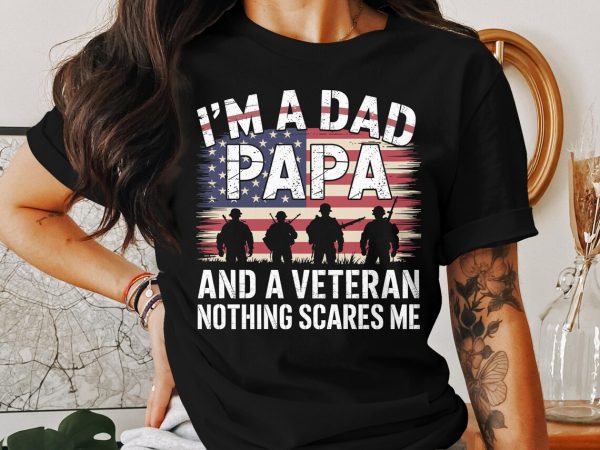 Patriotic Dad Papa Veteran T Shirt 2