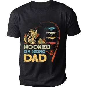 Personalized Hooked On Being Dad Fishing Shirts 4