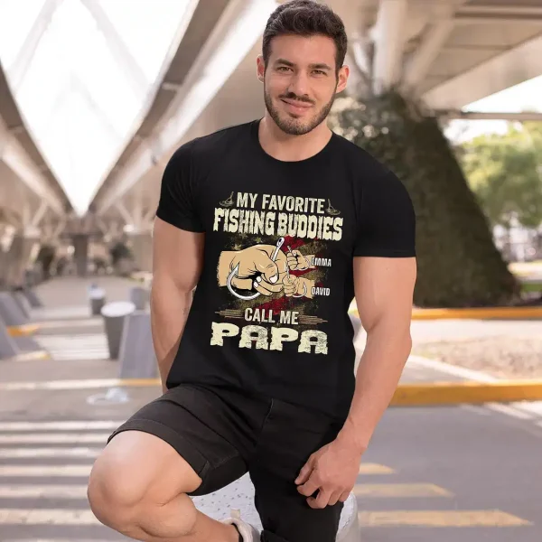 Personalized My Fishing Buddies Call Me Papa Fishing Shirt 1