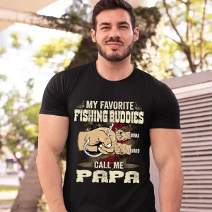 Personalized My Fishing Buddies Call Me Papa Fishing Shirt 3