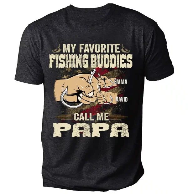 Personalized My Fishing Buddies Call Me Papa Fishing Shirt 4