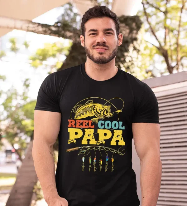 Personalized Reel Cool Papa Fishing Shirt 1