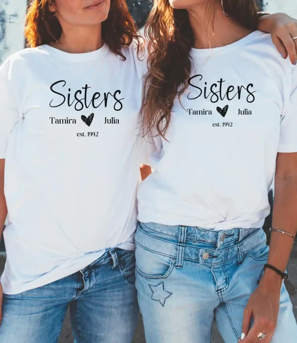 Personalized Sister TShirt Sister Birthday Gift Shirt Matching Sisters Shirts Customized Sister Shirts Gift for Sisters Fun Sister Gift 1 gm optimized