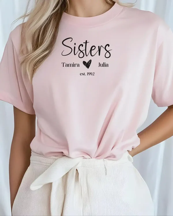 Personalized Sister TShirt Sister Birthday Gift Shirt Matching Sisters Shirts Customized Sister Shirts Gift for Sisters Fun Sister Gift 3 gm optimized