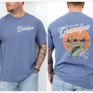 Reel Cool Grandpa Fishing Retro Shirt 1