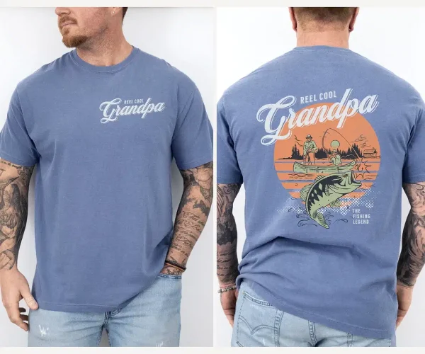 Reel Cool Grandpa Fishing Retro Shirt 1