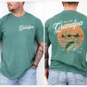 Reel Cool Grandpa Fishing Retro Shirt 2