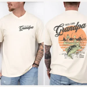 Reel Cool Grandpa Fishing Retro Shirt 3