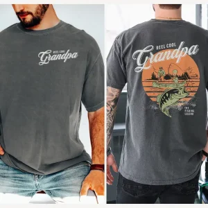 Reel Cool Grandpa Fishing Retro Shirt, Fishing Gift for Grandpa, Fishing Grandpa Funny T-shirt, Father's Day Gift