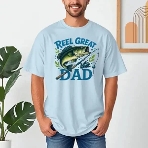 Reel Great Dad Fishing Shirt - Funny Father's Day Gift for Dad - Bass Fish T-Shirt - Gift for Fisherman Dad