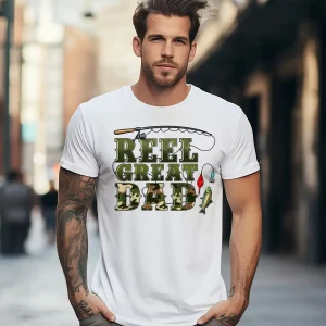 Reel Great Dad, Fisher Daddy T-Shirt, Funny Fishing Dada Shirt, Camouflage Reel Great Daddy Shirt, Fathers Day Gift, Gift For Fisher Dad