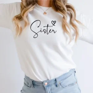 Sister Sweatshirt Custom Sister Personalised Unisex Sweatshirts Customised Text Gift for Her Matching Sister Jumpers 2 gm optimized