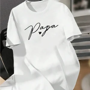 Summer Casual Papa Print T Shirt for Men 2