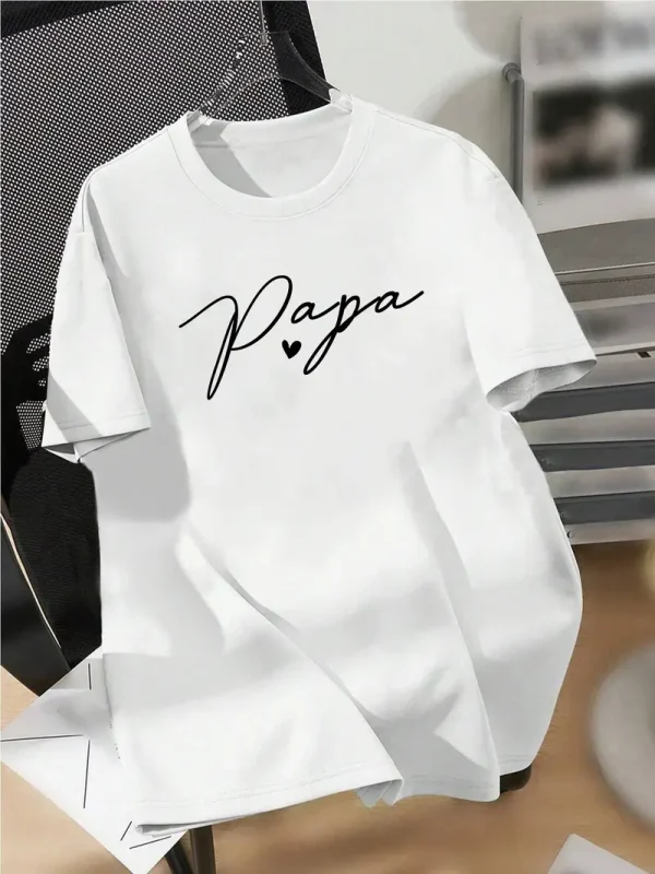 Summer Casual Papa Print T Shirt for Men 2